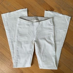 Free People Super Flare White Jeans